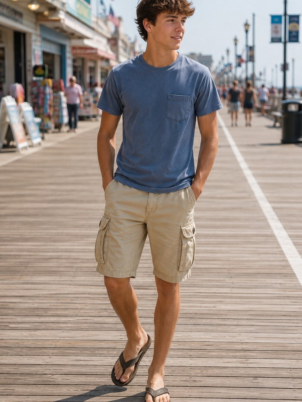 Urban Pipeline Knee Length Cargo Shorts Y2K Casual Summer Utility Men's 29